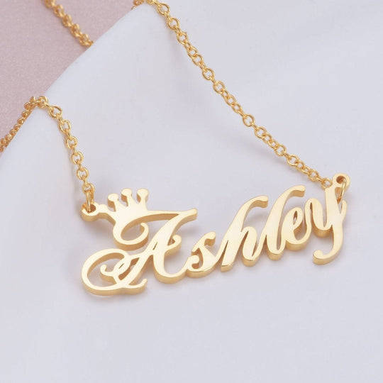 Personalized Name Crown Necklace MelodyNecklace