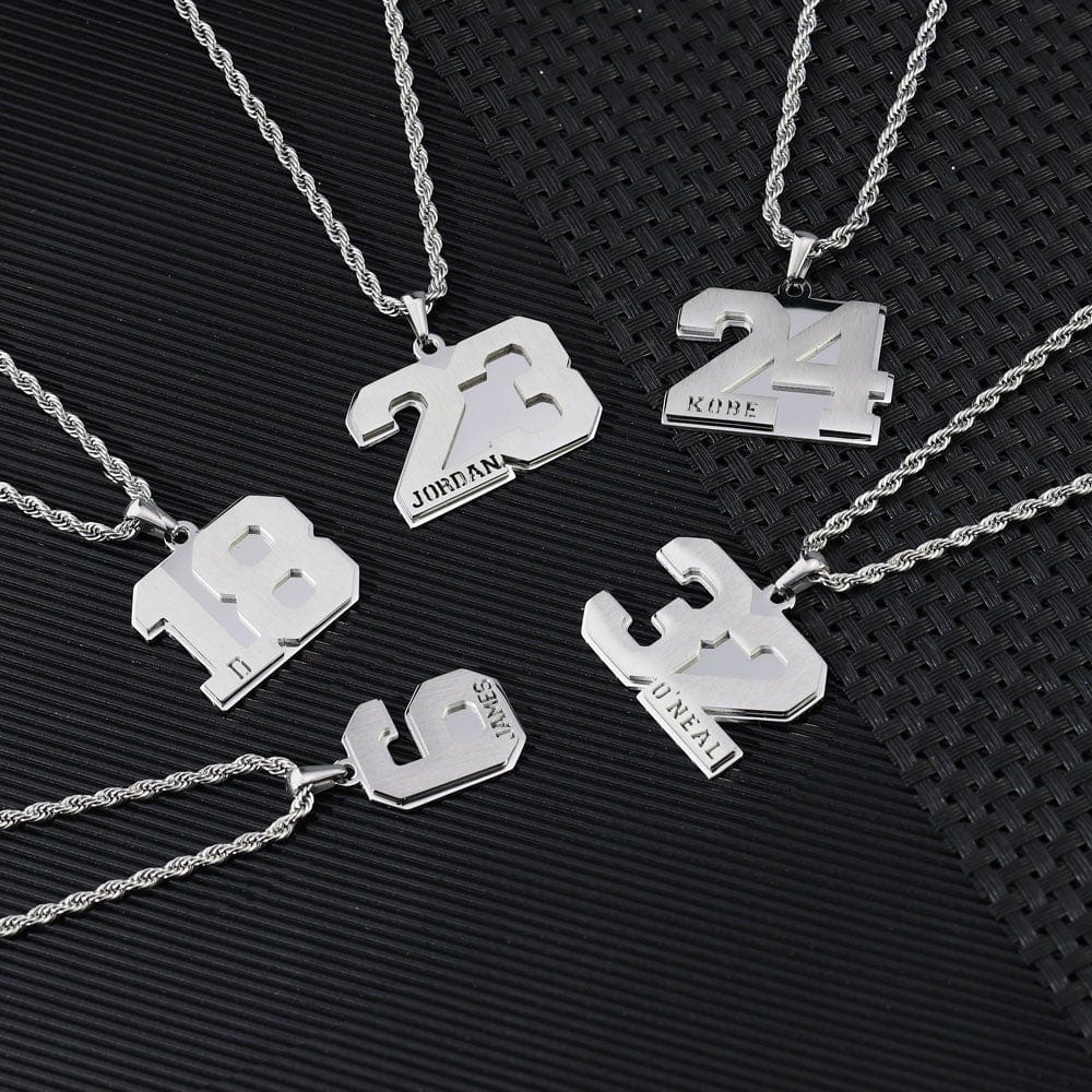 Personalized Number Necklace With Engraving Necklace for man MelodyNecklace