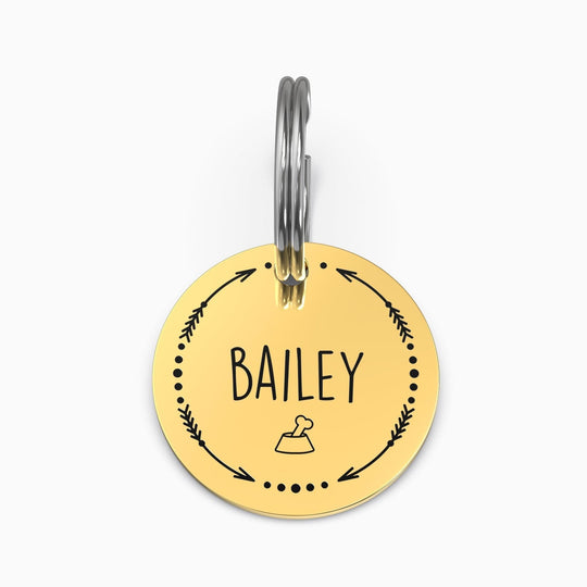 Personalized Pet Tag - Custom Dog Tag - Cat Tag Gold / Small / Arrows + Heart Pet Tag Mint & Lily