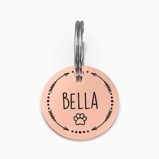 Personalized Pet Tag - Custom Dog Tag - Cat Tag Rose Gold / Small / Arrows + Paw Pet Tag Mint & Lily