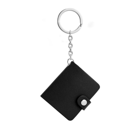 Personalized Photo Album Keychain in Leather Case Black Keychain MelodyNecklace
