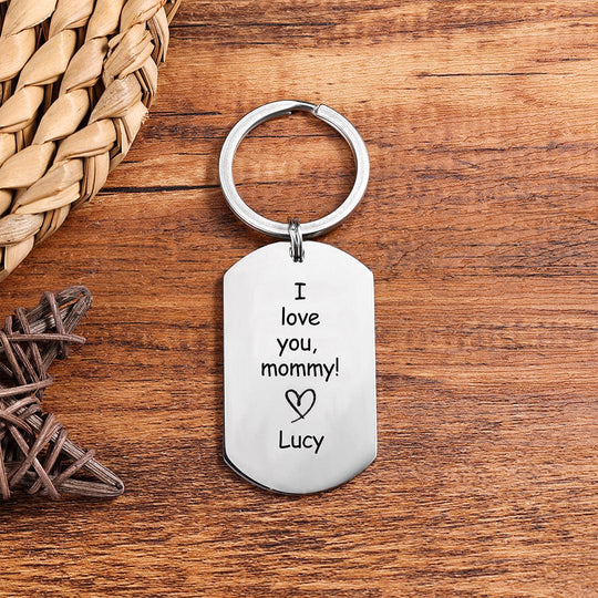 Personalized Photo Keychain Gift for Mom"I Love You Mommy" m1-n1