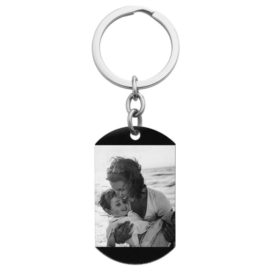 Personalized Photo/Text Engraving Stainless Steel Keychain Keychain MelodyNecklace