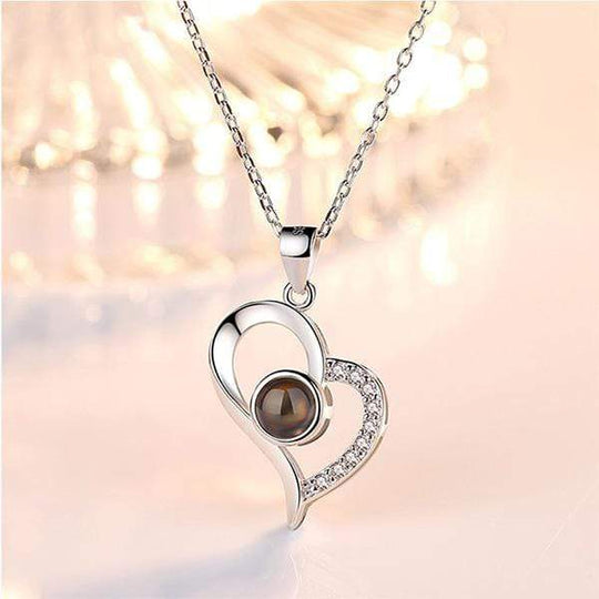 Personalized Projection Heart Photo Necklace Necklace MelodyNecklace