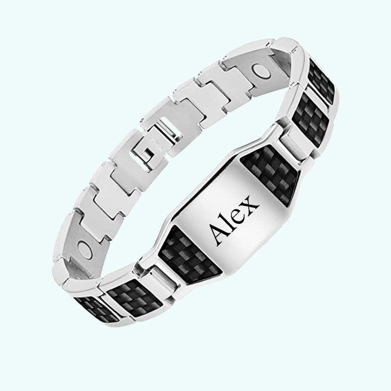 Personalized Stainless Steel Men Bracelet Silver & Black Bracelet For Man MelodyNecklace