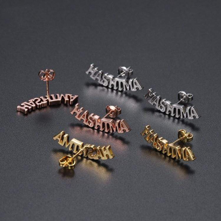 Personalized Stud Name Earrings Earring MelodyNecklace