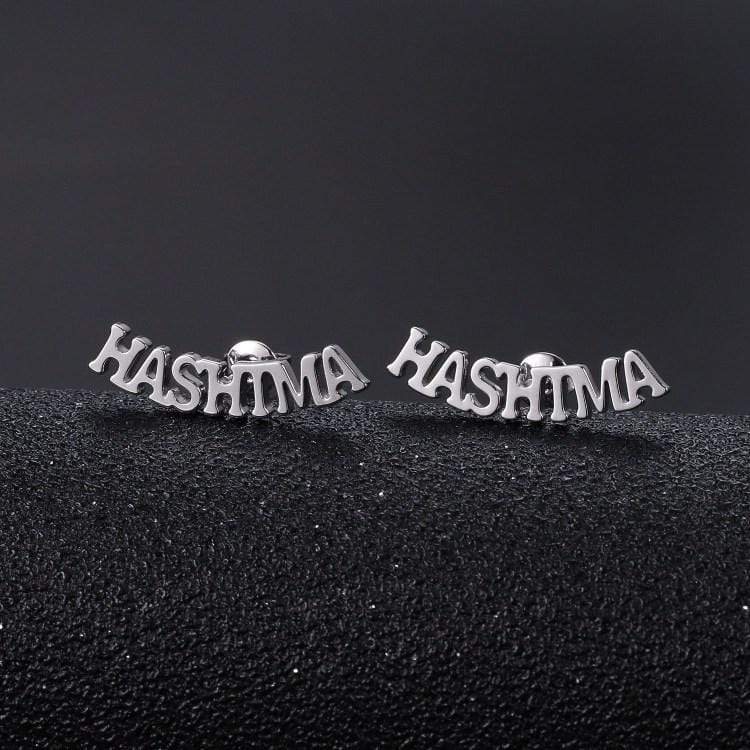 Personalized Stud Name Earrings Silver Earring MelodyNecklace