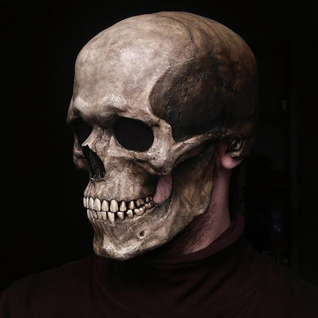 Halloween Full Head Skull Mask Skeleton Mask Costume Movable Jaw