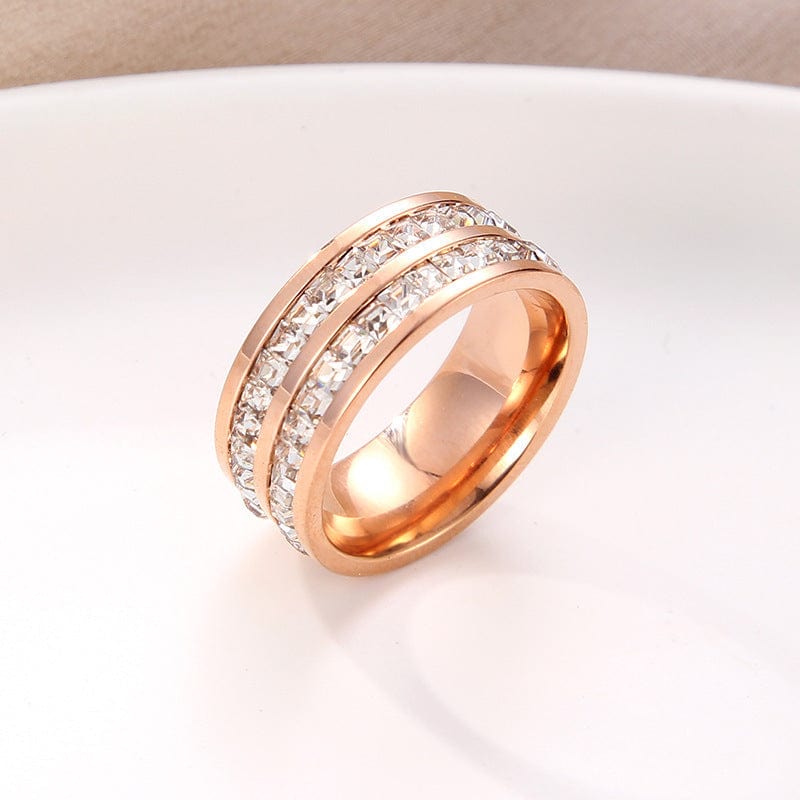 Relieving Anxiety Wedding Promise Ring C / Rose Gold / 5 Rings customforher