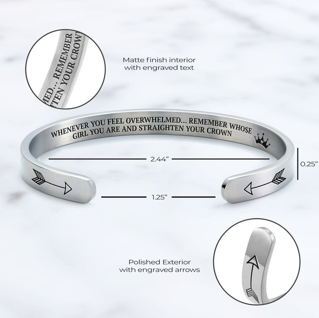 Remember Who You Are and Straighten Your Crown Cuff Bangle Bracelet Cuff Bracelet Mint & Lily