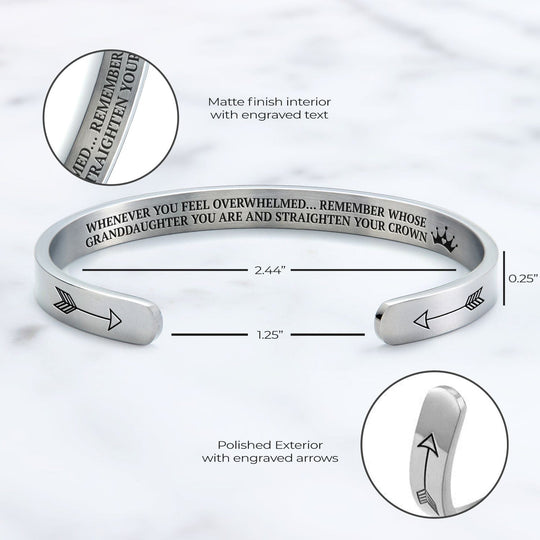 Remember Who You Are and Straighten Your Crown Personalizable Cuff Bracelet Cuff Bracelet Mint & Lily