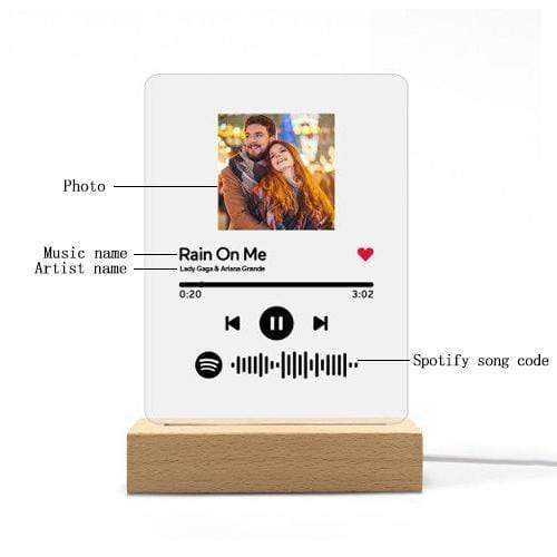 Scannable Custom Spotify Code Lamp Acrylic Music Plaque Night Light Keychain Other Accessories MelodyNecklace
