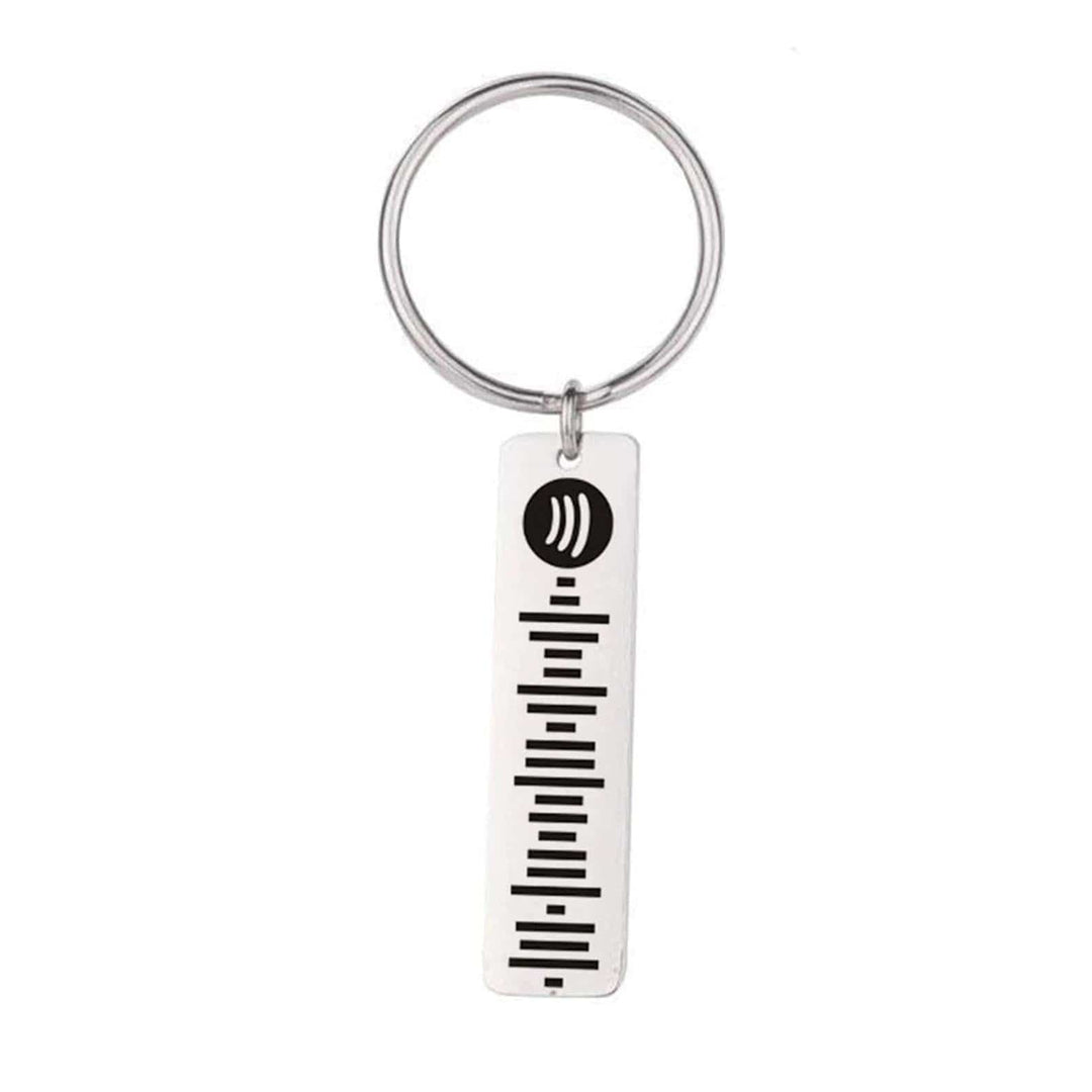Scannable Spotify Code Keychain Personalized Music Keychain Silver Keychain MelodyNecklace