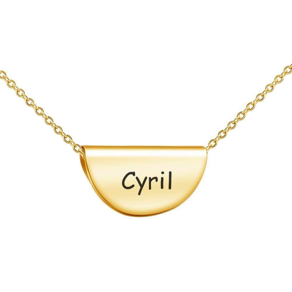 Semicircle Handbag Necklace Personalized Name 18K Gold Plated Necklace MelodyNecklace