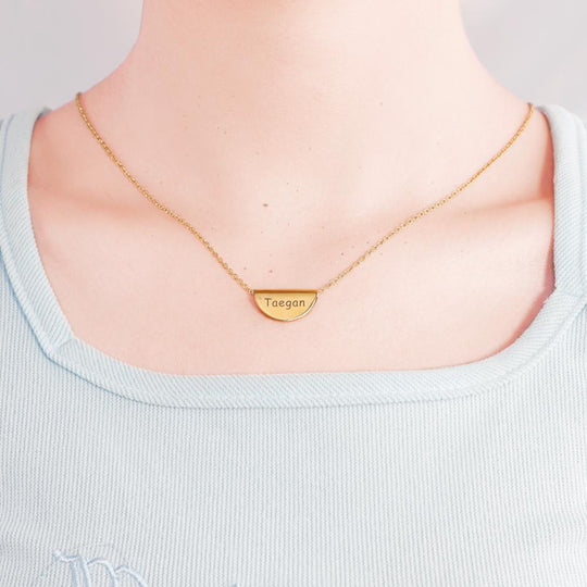Semicircle Handbag Necklace Personalized Name Necklace MelodyNecklace