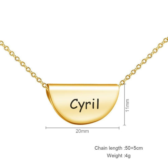 Semicircle Handbag Necklace Personalized Name Necklace MelodyNecklace