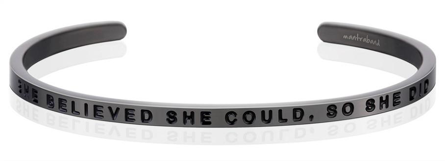 She Believed She Could, So She Did Moon Gray Bracelets MantraBand® Bracelets