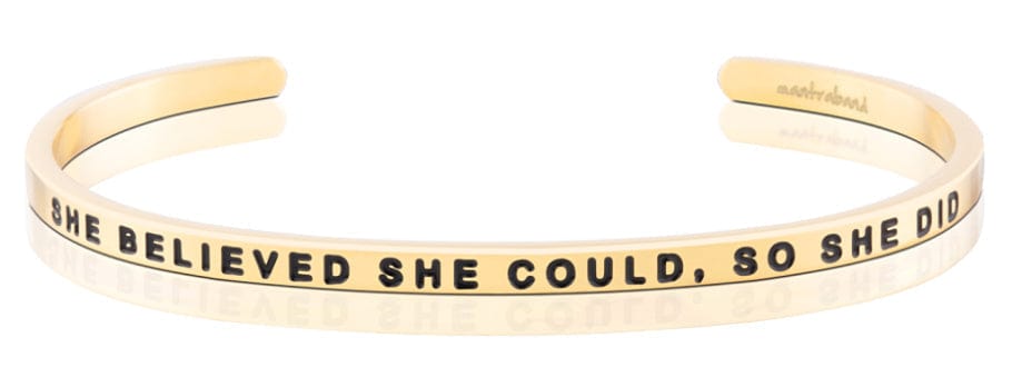 She Believed She Could, So She Did Yellow Gold Bracelets MantraBand® Bracelets