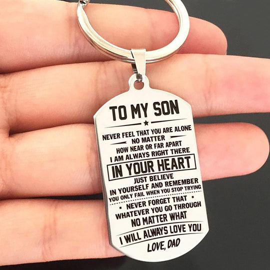 Son Dad-Never Feel That You Are Alone Keychain Keychain MelodyNecklace
