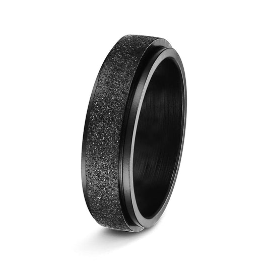 Spinner Fidget Anxiety And Stress Relief  Ring Black / 6 Ring MelodyNecklace