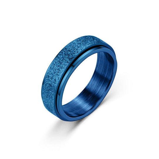 Spinner Fidget Anxiety And Stress Relief  Ring Blue / 6 Ring MelodyNecklace