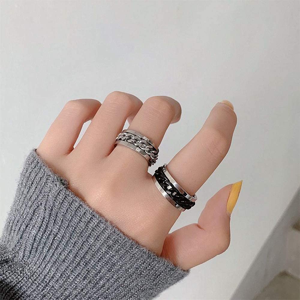 Stainless Steel Spinning Bottle Opener Anxiety Ring Ring MelodyNecklace