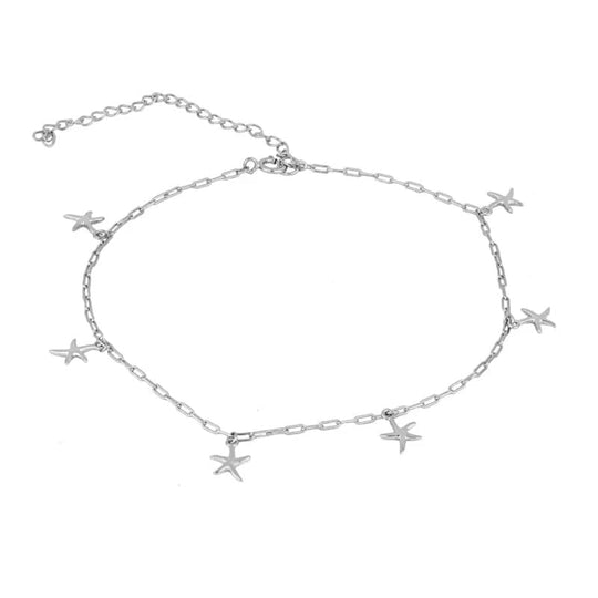 Starfish Anklet Silver Anklet MelodyNecklace