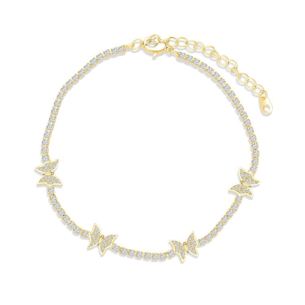 Summer Jewelry Diamond Butterfly Wings Anklet Gold Anklet GG