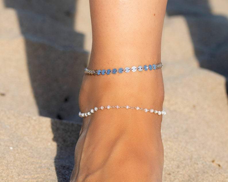 Summer Jewelry Freshwater pearl anklet, Gold pearl ankle bracelet, Anklet MelodyNecklace