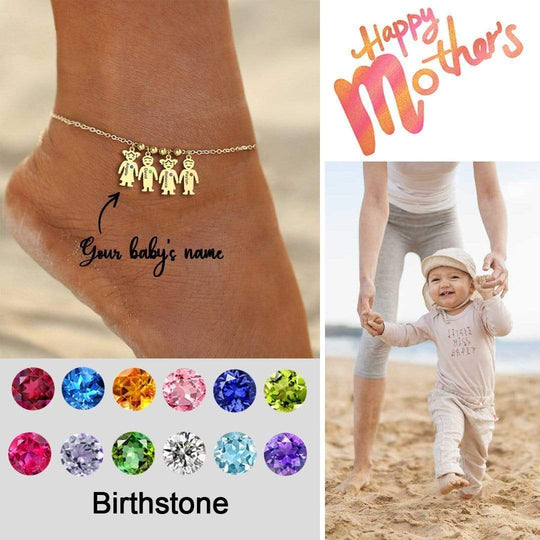 Summer Jewelry Gift Personalised Delicate Birthstone doll anklet Anklet GG