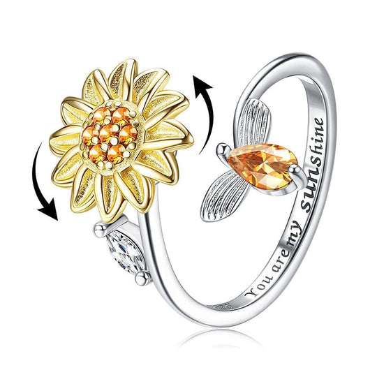 Sunflower Spinner Anxiety Ring Ring MelodyNecklace