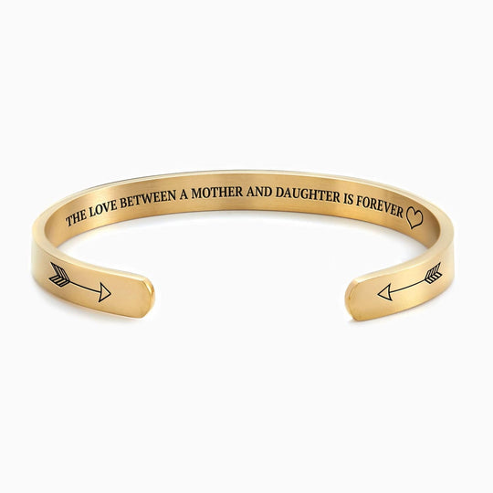 The Love Between a Mother and Daughter is Forever Personalizable Cuff Bracelet 18k Gold Plated Bracelet For Woman MelodyNecklace