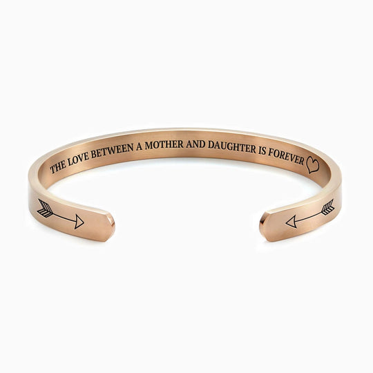 The Love Between a Mother and Daughter is Forever Personalizable Cuff Bracelet 18k Rose Gold Plated Bracelet For Woman MelodyNecklace