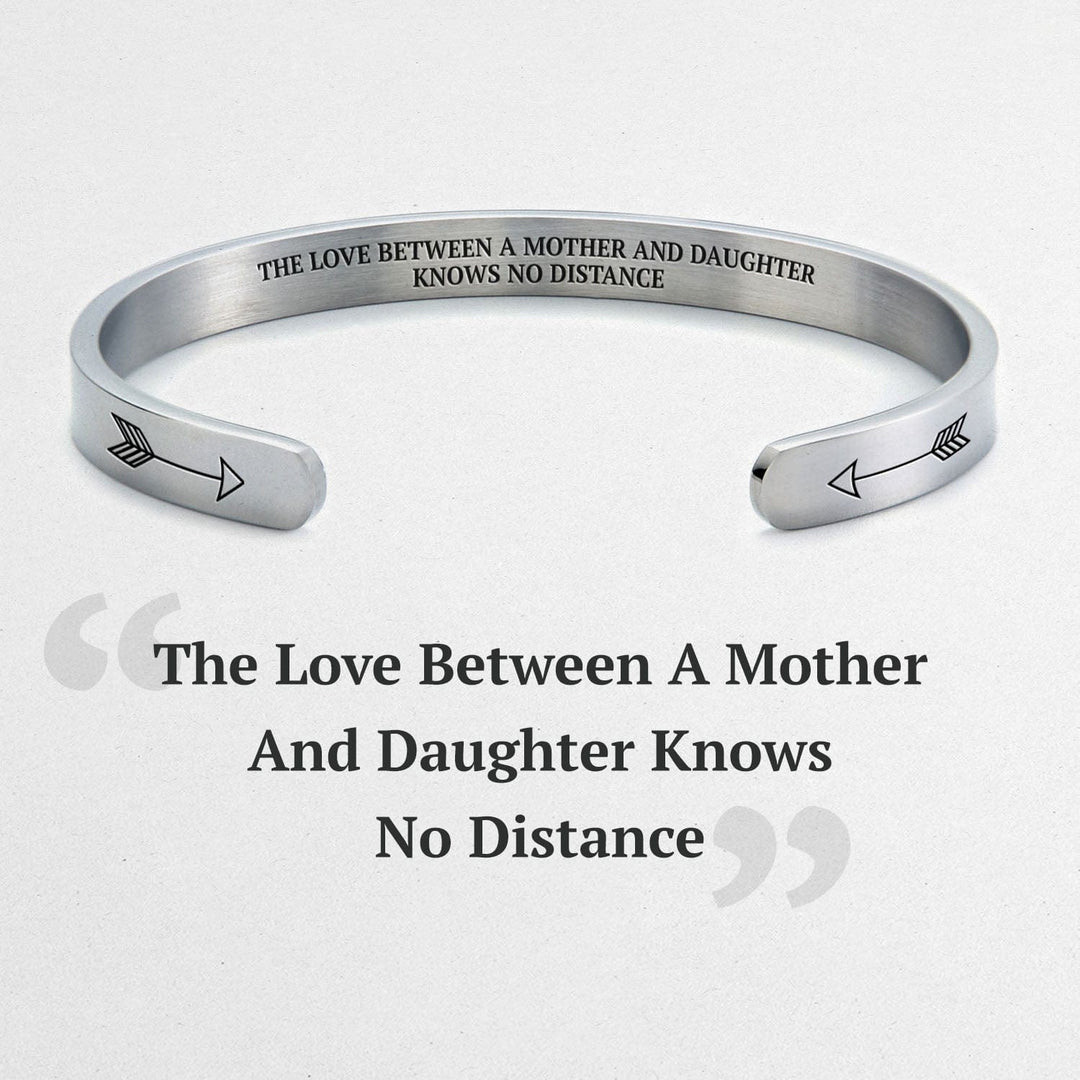 The Love Between a Mother and Daughter is Forever Personalizable Cuff Bracelet Cuff Bracelet Mint & Lily