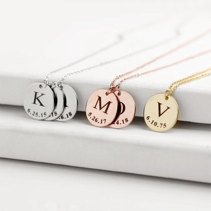 Tiny Birthday Initials Necklace Mom Necklace MelodyNecklace