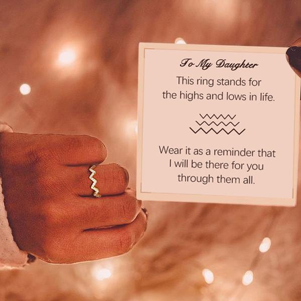 To My Daughter S925 Silver Highs And Lows Inspirational Ring Rings Customforher