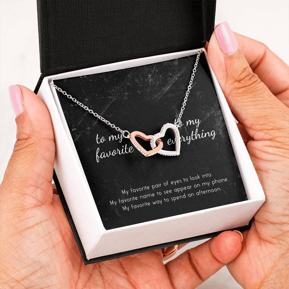 To My Favorite, To My Everything Interlocking Hearts Necklace Myron Necklace MelodyNecklace
