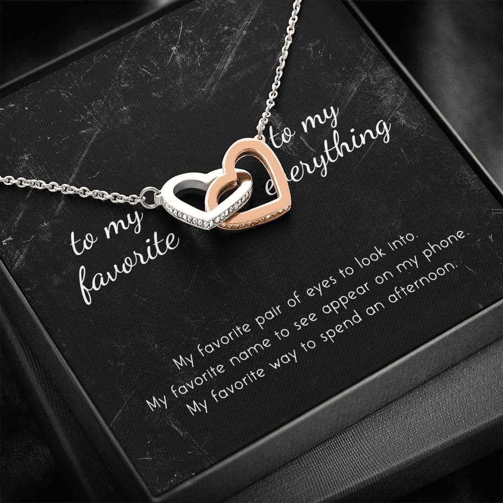 To My Favorite, To My Everything Interlocking Hearts Necklace Standard Box Myron Necklace MelodyNecklace