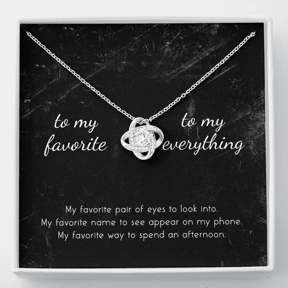 To My Favorite, To My Everything Love Knot Necklace Standard Box Myron Necklace MelodyNecklace