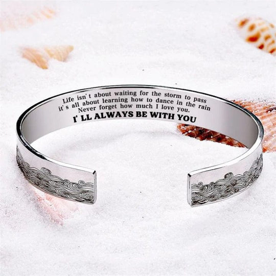 To My Granddaughter, Inspirational Leather Bracelet Bangle with Message Card Gifts For Her MelodyNecklace