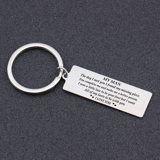 To My Man I Love You Keychain "I Want All of My Lasts to Be with You" Keychain MelodyNecklace