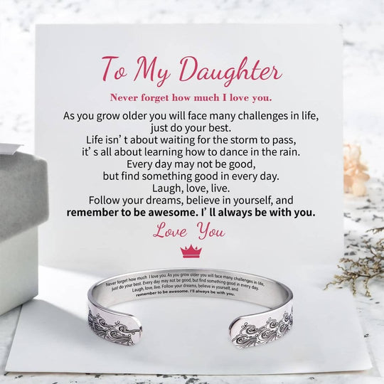 To My Son & Daughter Bracelet "I Will Always Be With You" TO MY DAUGHTER MelodyNecklace