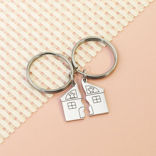 Together We Make a family-House Puzzle Keychains(2 keychains) Keychain MelodyNecklace