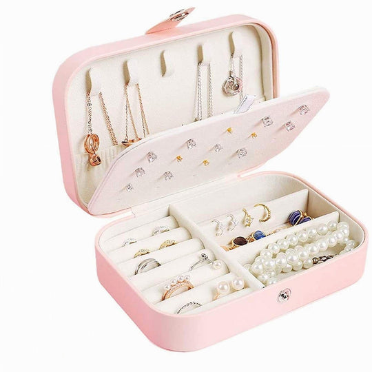 Travel Jewelry box Double Layer Jewelry Case Lovely Pink Other Accessories MelodyNecklace