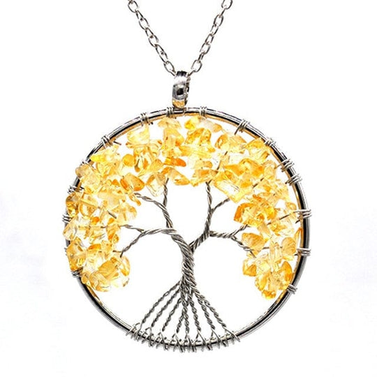 Tree of Life Crystal Necklace Citrine bloomshock