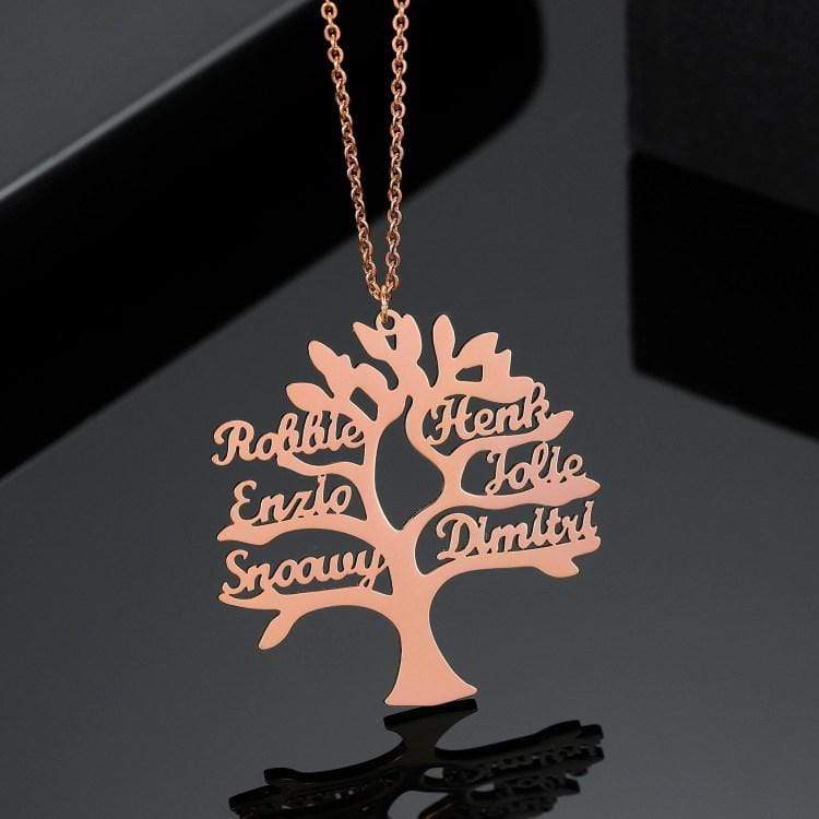 Tree of Life Necklace Rose Gold Mom Necklace MelodyNecklace