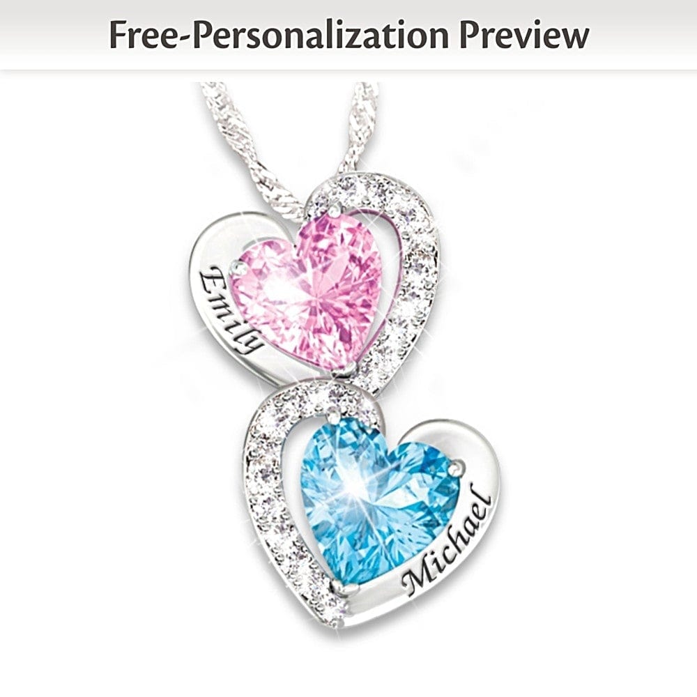 Valentine's Day Gift Every Beat Of My Heart Personalized Birthstone Necklace Necklace avrilname