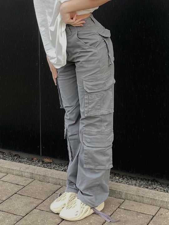 Women's Grey Cargo Pants