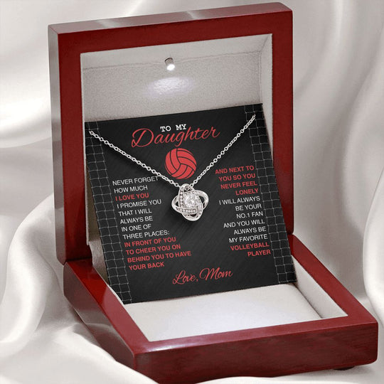Volleyball Daughter Love Knot Necklace - Athlete's Gift Shop