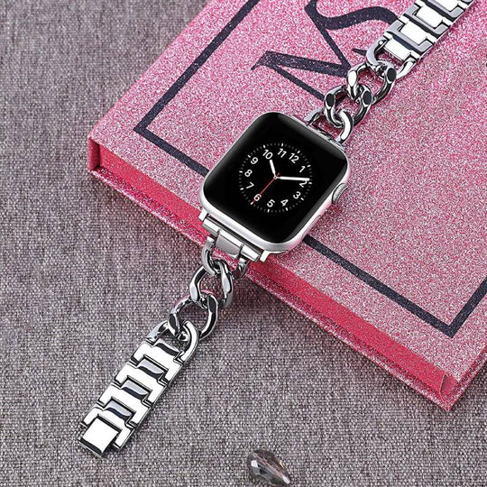 Women Luxury Apple Watch Strap Silver Gem / 38MM / 40MM / 41MM Bracelet For Woman MelodyNecklace
